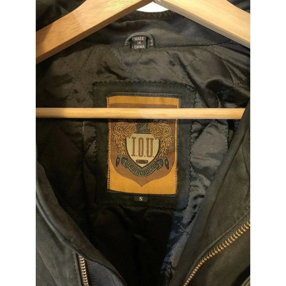 Vintage IOU Leather Jacket‎ Black Men’s Sz S